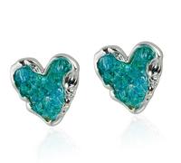 Boucles d'oreilles scintillantes en forme de cœur avec mélange de cristaux intégrés - Bijou tendance lisse - Exemple pour offrir ou pour un usage individuel, One Size, Comme décrit, Comme décrit.