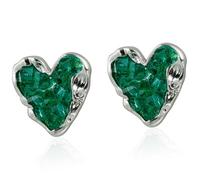 Boucles d'oreilles scintillantes en forme de cœur avec mélange de cristaux intégrés - Bijou tendance lisse - Exemple pour offrir ou pour un usage individuel, One Size, Comme décrit, Comme décrit.