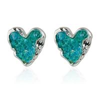 Boucles d'oreilles scintillantes en forme de cœur avec mélange de cristaux intégrés - Bijoux tendance lisses - Exemple pour offrir ou pour un usage individuel, One Size, Comme décrit, Comme décrit.