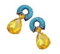 Boucles d'oreilles scintillantes en strass en forme de larme et de cercle offrant confort et durabilité aux attaquants de mode aux femmes boucles d'oreilles stables