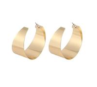 Boucles d'oreilles semi-rondes tendance en métal texturées - Convient pour les femmes et les filles - Créoles modernes