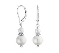 Boucles D'Oreilles Séparées Par Des Perles De Culture D'Eau Douce Double, En Forme De Poire, En Argent Sterling .925 Pour Les Femmes Et Les Adolescents June Birthstone