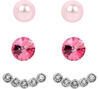 Boucles d'oreilles set manchette d'oreille 4 en 1 Rose Rosaline