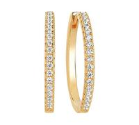 Boucles d'oreilles - Sif Jakobs - Créoles Ellera - Argent sterling 925 - Plaqué or jaune 18k - Zirconium