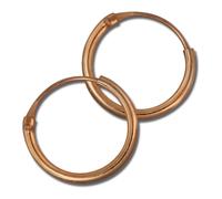 Boucles Doreilles Silberdream 10mm Unisexe Créoles Argent 333 Or Rose Simply Sdo6510e