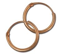 Boucles Doreilles Silberdream 12mm Unisexe Créoles Argent 333 Or Rose Simply Sdo6512e