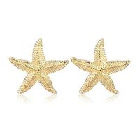 Boucles d'oreilles simples en alliage d'étoile à cinq branches de bijoux européens et américains, boucles d'oreilles en étoile de mer de simulation de personnalité