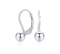 Boucles D'Oreilles Simples Et Classiques En Argent Sterling 6Mm Avec Pendentifs En Forme De Boule Pour Femmes.