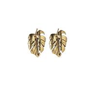 Boucles d'oreilles simples et tendance pour femme, mini boucles d'oreilles creuses en forme de feuille de cocotier - Or antique Beau design