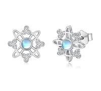 Boucles d'oreilles sorcière en argent sterling 925 avec pierre de lune païenne celtique pour filles bijoux pierre de lune sorcière cadeaux pour femmes mamans..., Argent sterling