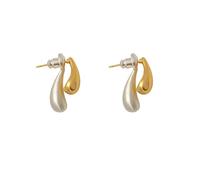 Boucles d'oreilles Splice water drop bicolores, boucles d'oreilles géométriques brossées en cuivre, niche légère et luxueuse, vent léger et cuit, port de banlieue, vent minimaliste et quotidien