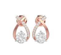 Boucles d'oreilles « Spontane Party » en argent sterling 925 | Plaqué or rose. Pierre n° 20. Taille de la pierre : 0,10-0,89 mm. Poids : 1,74 ct. Forme : Ronde | 2,503 grammes. R_00235.