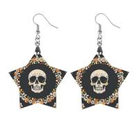 Boucles d'oreilles squelette en bois pour femme, bijoux vintage élégants en bois, boucles d'oreilles légères pour mariage, fête, cadeau de tous les jours, Apricot shaped, Bois, Bois.