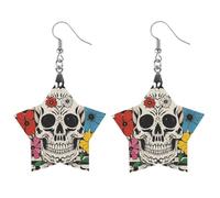 Boucles d'oreilles squelette et fleur en bois noir et blanc pour femme, bijoux vintage élégants en bois, boucles d'oreilles légères pour mariage, fête, cadeau de tous les jours, Apricot shaped, Bois