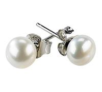 Boucles d'oreilles - ST. LEONHARD - Clou - Argent sterling 925 - Perles d'eau douce - Femme