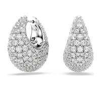 Boucles d'oreilles Sublima, Larges, Blanches, Métal rhodié OS
