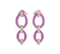 Boucles d'oreilles « Surreal Rhythm » en argent sterling 925 | Plaqué or rose | Pierre n° 14 | Taille de la pierre : 0,1 mm | Poids : 0,08 ct | Forme : Ronde | 2,738 grammes | LKE_R_00264