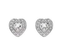 Clous d'oreilles Ariana Grande x Swarovski, Tailles variées, Cœur, Blanches, Métal rhodié OS