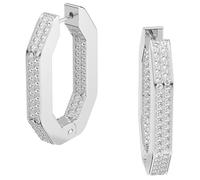 Boucles d'Oreilles - SWAROVSKI - Créoles Dextera - Métal - Cristaux Swarovski - Blanc