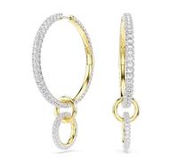 Boucles d'oreilles - SWAROVSKI - Dextera - Doré à l'or 18 ct - Triple anneau - Cristaux Swarovski
