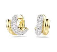 Swarovski Anneaux d'oreilles Dextera, Taille ronde, Mini, Blanches, Placage de ton or
