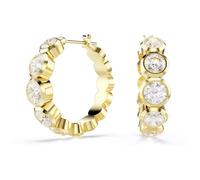 Swarovski Anneaux d'oreilles Imber, Taille ronde, Blanches, Placage de ton or