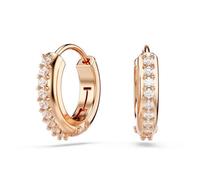 Boucles d'oreilles - Swarovski - Matrix - Créoles mini - Métal doré rose - Cristaux incolores