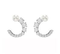 Boucles d'oreilles - Swarovski - Matrix - Cristal - Métal rhodié - Blanc