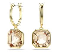 Swarovski Pendants d'oreilles Millenia, Taille Carré, Caramel, Placage de ton or