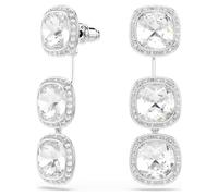 Swarovski Boucles d'oreilles Una Angelic 5754342 pour femme – taille coussin, blanches, métal rhodié