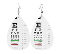 Boucles D'Oreilles Tableau D'Acuité Visuelle De Snellen : Drôle Si Vous Pouviez Lire Ceci Faux Cuir Goutte Décorations Forme Larme Boucles D'Oreilles, Pour Birthday, Valentine'S Day, Ouple