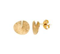 BOUCLES D'OREILLES TAGLIO DORÉ | Conçu par Joidart | Collection Taglio | Métal plaqué or 24 carats | Petits clous d'oreilles | 0,90 x 1,00
