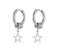 Boucles d'oreilles tendance en acier avec accents floraux, légères et | Boucles d'oreilles en forme d'étoile à cinq pointes en alliage d'acier, bijoux de fête décontractés, bijoux légers et