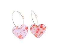 Boucles d'oreilles tendance en acrylique en forme de cœur avec design de style naturel, parfait pour l'intérieur et l'extérieur, doux et frais, esthétique, accessoire de bijoux à la mode Jhu333