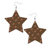 Boucles d'oreilles tendance en cuir étoilé, parfaites pour les décorations de fête ou les cadeaux. Carrés au chocolat blanc, One Size, Polychlorure de vinyle Cuivre Argent, Pas de gemme