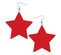 Boucles d'oreilles tendance en cuir étoilé, parfaites pour les décorations de fête ou les cadeaux. Couleur unie rouge et blanc, One Size, Polychlorure de vinyle Cuivre Argent, Pas de gemme