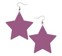 Boucles d'oreilles tendance en cuir étoilé, parfaites pour les décorations de fête ou les cadeaux. Couleur unie rouge raisin blanc, One Size, polychlorure de vinyle cuivre argent, Pas de gemme