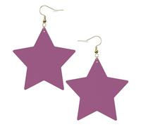 Boucles d'oreilles tendance en cuir étoilé, parfaites pour les décorations de fête ou les cadeaux. Couleur unie rouge raisin blanc, One Size, Polychlorure de vinyle Cuivre Argent, Pas de gemme