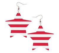 Boucles d'oreilles tendance en cuir étoilé, parfaites pour les décorations de fête ou les cadeaux. Drapeau polonais blanc, One Size, polychlorure de vinyle cuivre argent, Pas de gemme