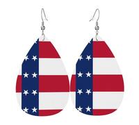Boucles d'oreilles tendance en cuir plaqué argent PVC, adaptées pour les fêtes de festival ou un usage personnel. Drapeau du Texas, taille unique, cuir cuivre argenté, sans pierre précieuse