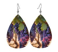Boucles d'oreilles tendance en cuir plaqué argent PVC, adaptées pour les fêtes de festival ou un usage personnel, raisins du désert, taille unique, cuir cuivre argenté, sans pierre précieuse