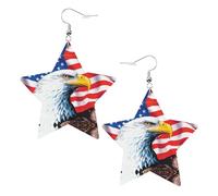 Boucles d'oreilles tendance en forme d'aigle à tête blanche pour femme, boucles d'oreilles pendantes célestes, bijoux en forme d'étoile pour un usage polyvalent, One Size, Cuir
