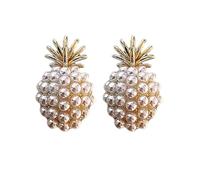 Boucles d'oreilles tendance en forme d'ananas avec perles délicates - Accessoire idéal pour les fêtes et les célébrations, taille unique, Comme décrit, Comme décrit.