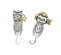 Boucles d'oreilles tendance en forme de chat graffitis pour un attrait unisexe et un accessoire portable pour les amateurs de chats