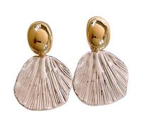 Boucles d'oreilles tendance en forme de coquillage avec zircon, boucles d'oreilles pendantes pour femmes qui apprécient les boucles d'oreilles discrètes et luxueuses avec pompons en zircon