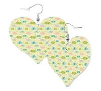 Boucles d'oreilles tendance en forme de cœur pour femme - Armadillo - En cuir - Sans nickel - Pour fête d'anniversaire