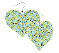 Boucles d'oreilles tendance en forme de cœur pour femme - Avocat et cœurs en cuir - Boucles d'oreilles amusantes sans nickel pour fête d'anniversaire