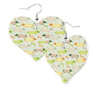 Boucles d'oreilles tendance en forme de cœur pour femme - Boucles d'oreilles pendantes en cuir avec teckel (A0), boucles d'oreilles amusantes sans nickel pour fête d'anniversaire