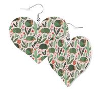 Boucles d'oreilles tendance en forme de cœur pour femme - Boucles d'oreilles pendantes tendance en cuir Armadillo - Boucles d'oreilles amusantes sans nickel pour fête d'anniversaire