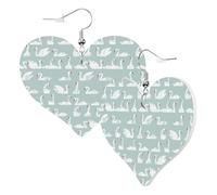 Boucles d'oreilles tendance en forme de cœur pour femme - Boucles d'oreilles pendantes tendance en cuir de cygne blanc, boucles d'oreilles amusantes sans nickel pour fête d'anniversaire, accessoires